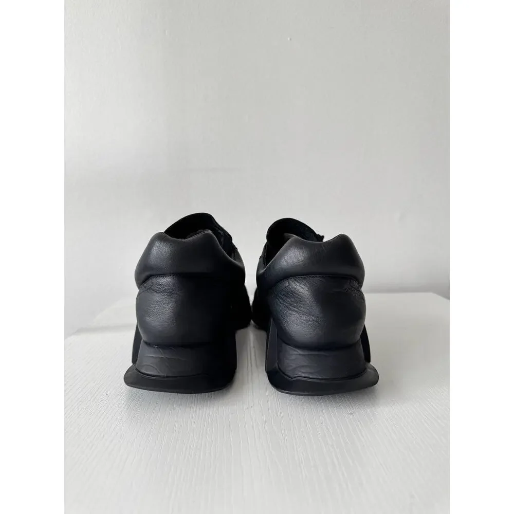 Adidas Rick Owens Level Runner Low 2 / Black Leather Sneakers